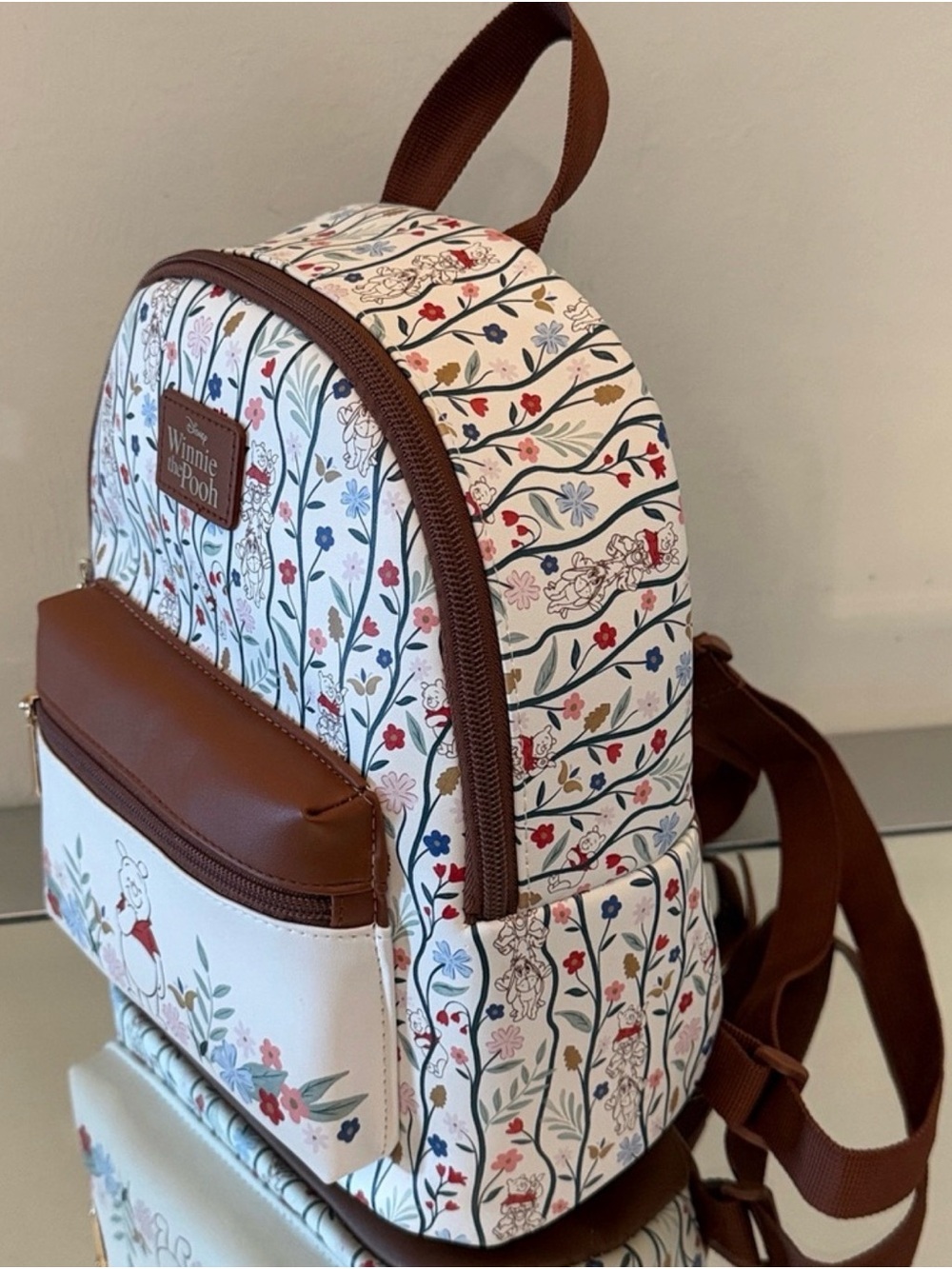 Disney Winnie the Pooh Floral Cream and Brown Mini Backpack - Picture 11 of 15